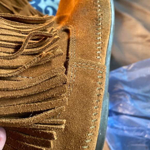 Minnetonka Three-Layer Fringe Calf Suede Boots - Picture 3 of 6